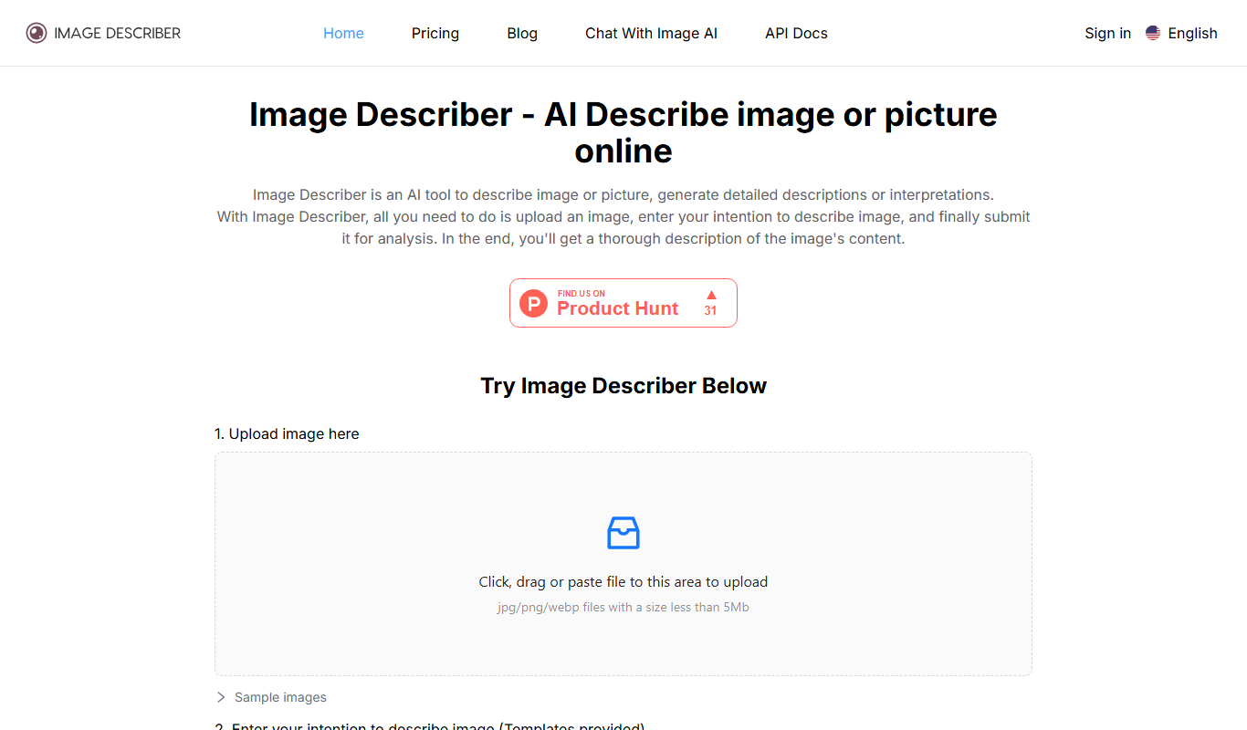 Image Describer AI Tool For Automatic Image Captioning And Descriptions