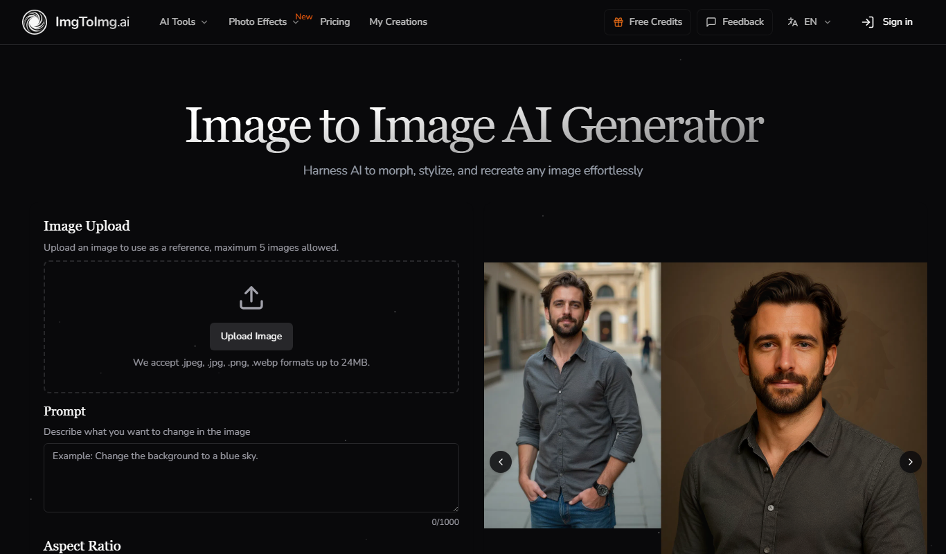 Image To Image AI app screenshot