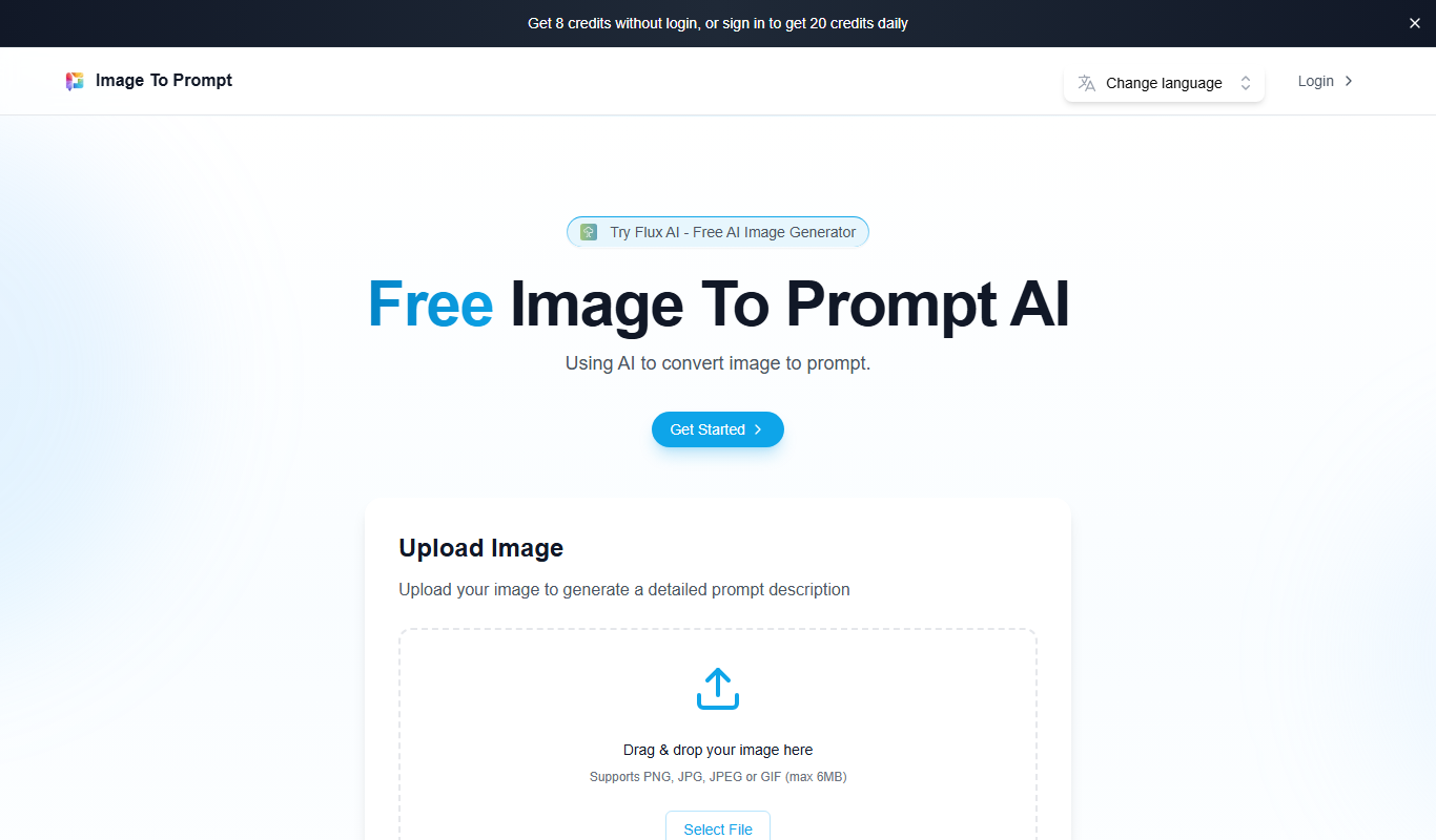 Image to Prompt AI – Free Unlimited Online Tool app screenshot