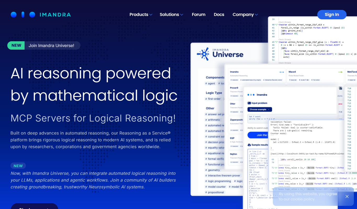 Screenshot of the imandra.ai interface