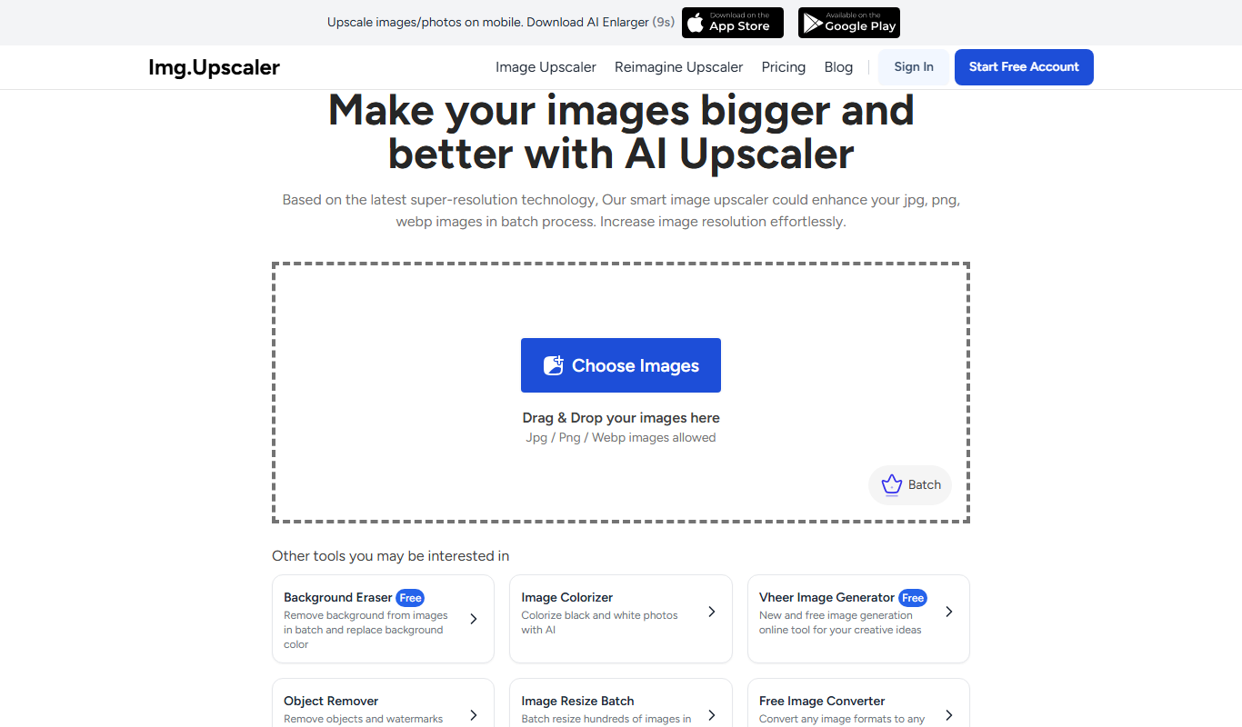 Img Upscaler app screenshot