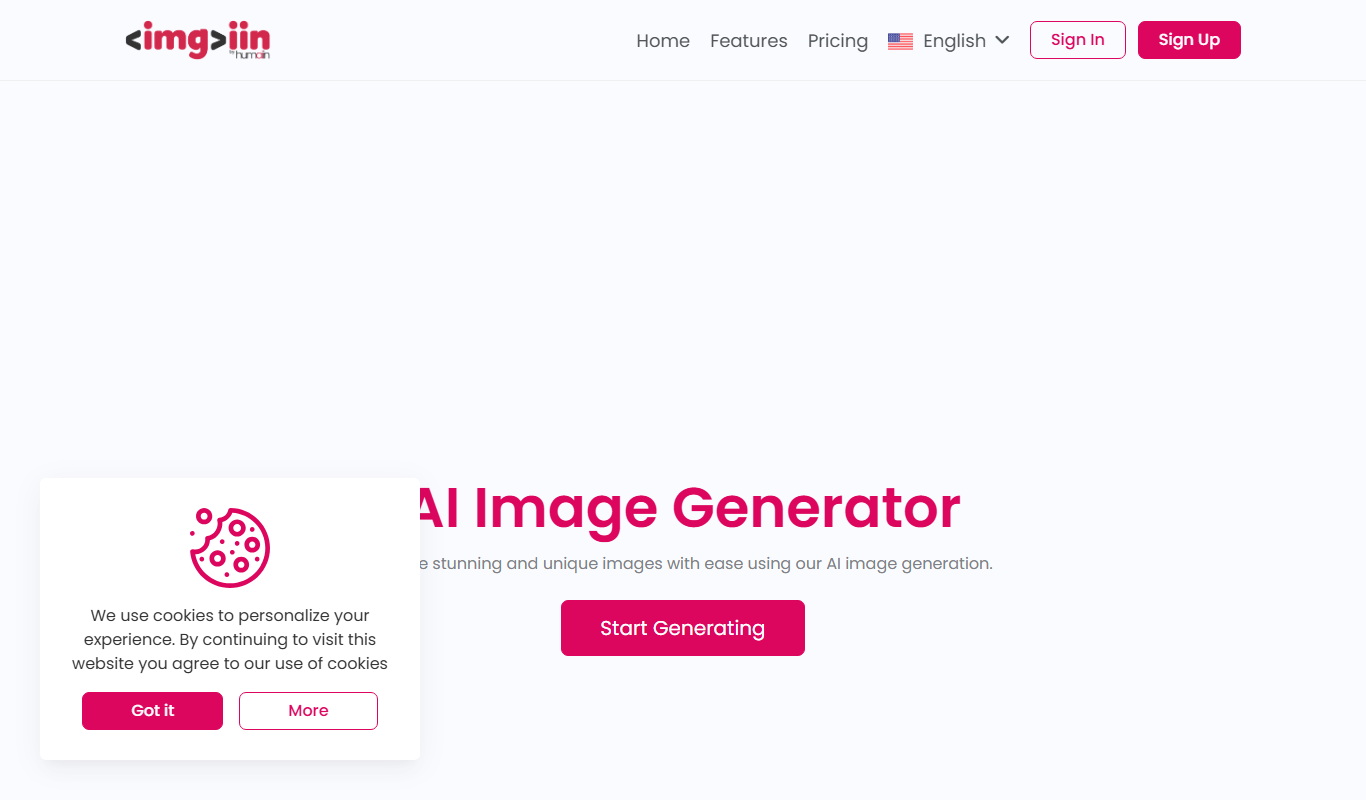 Screenshot of the Imgi.in interface