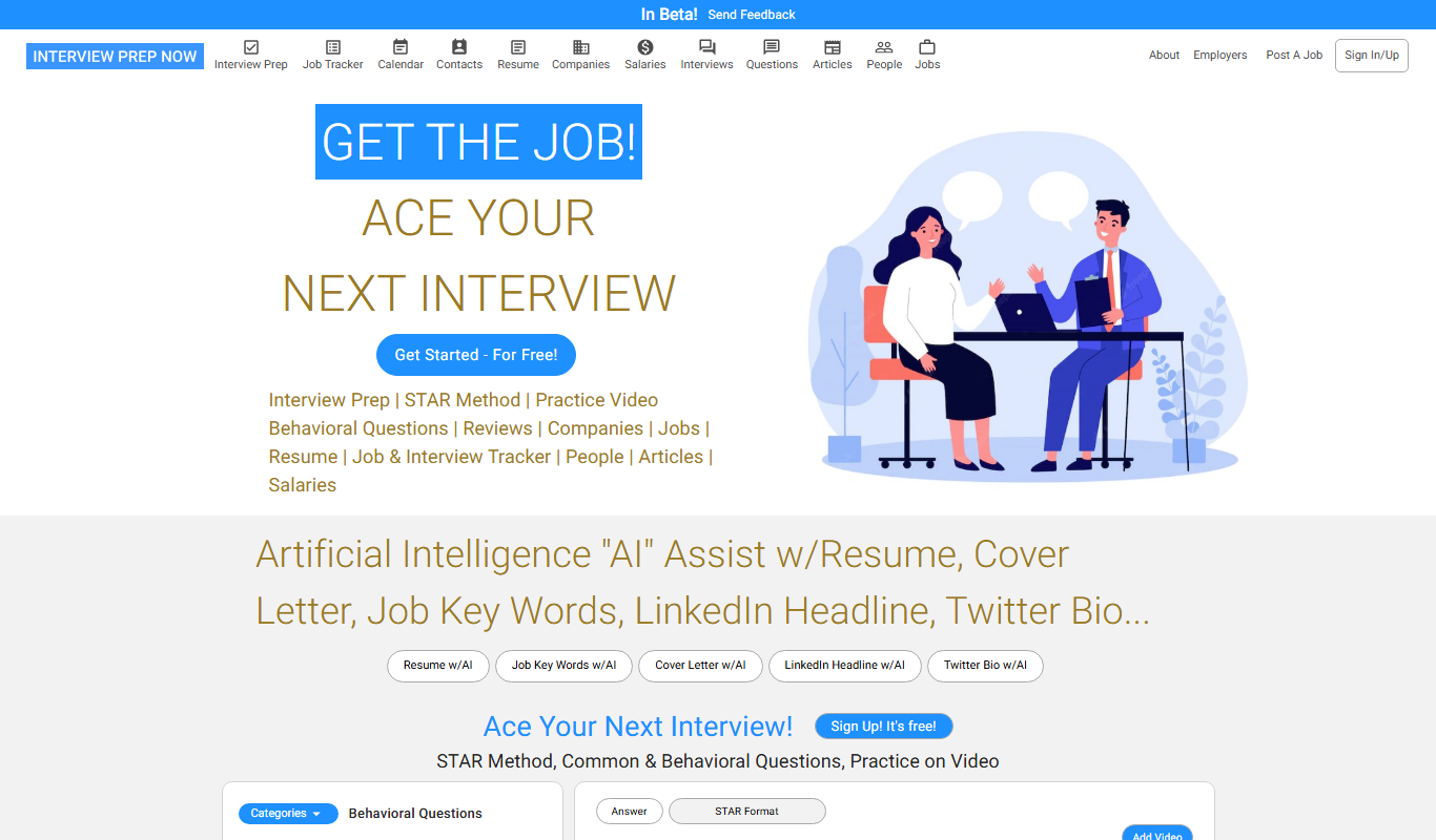 Interview Prep Now app screenshot