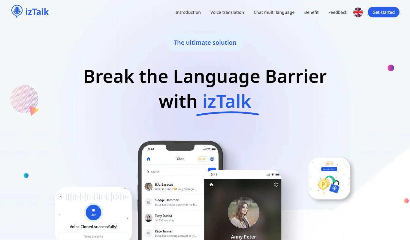 izTalk app screenshot