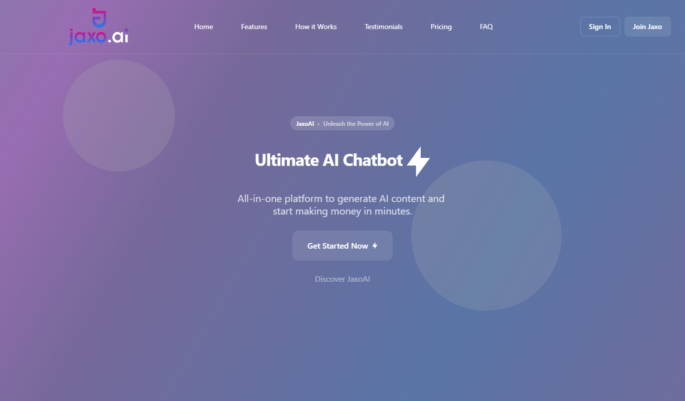 Jaxo AI app screenshot