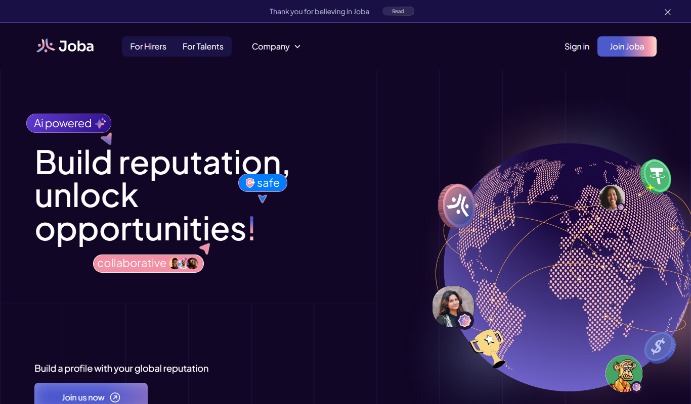 Joba Network app screenshot
