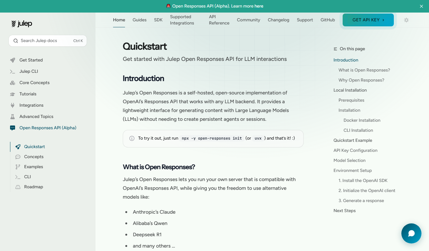 Julep AI Responses app screenshot