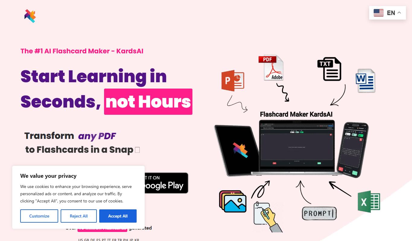 KardsAI – Instant Flashcards Mobile App app screenshot