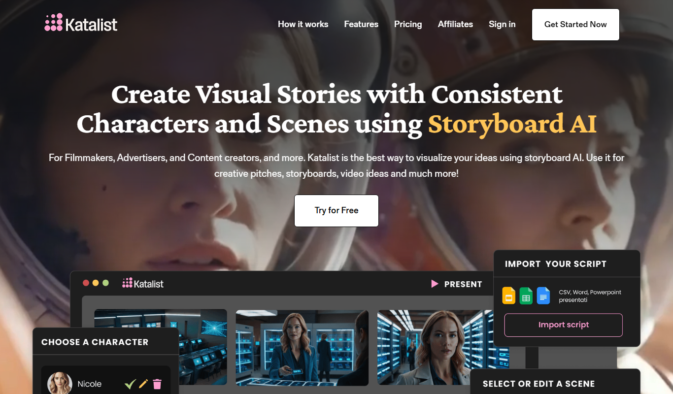 Katalist AI Storytelling Studio app screenshot
