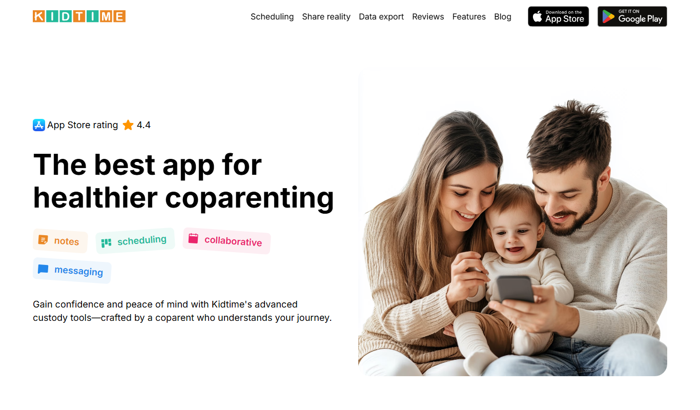 Screenshot of Kidtime app interface showing parental controls