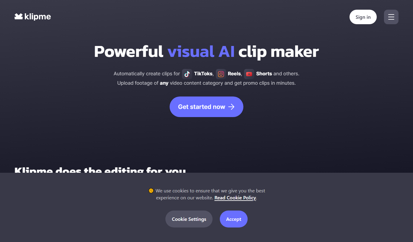 Klipme app screenshot
