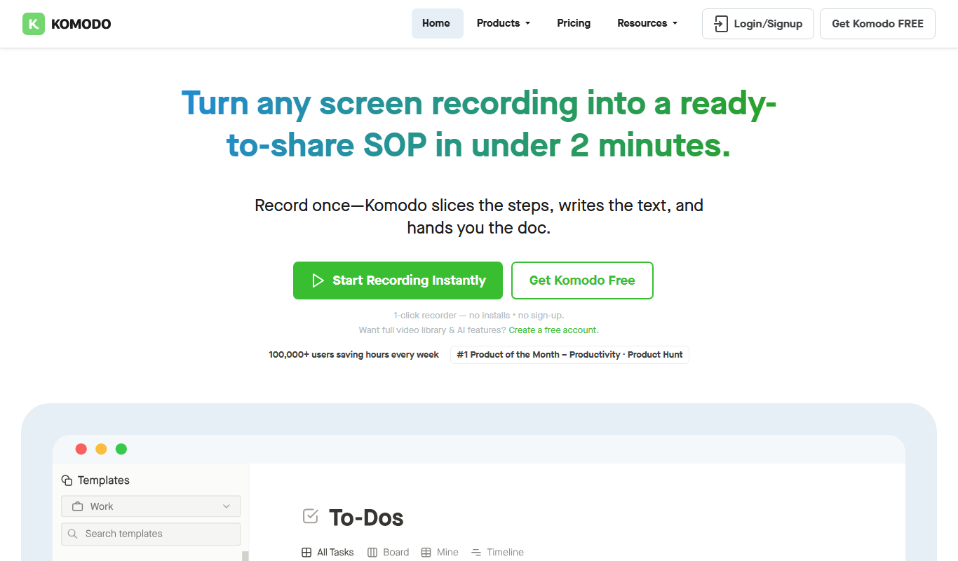 Komodo 2.0 app screenshot