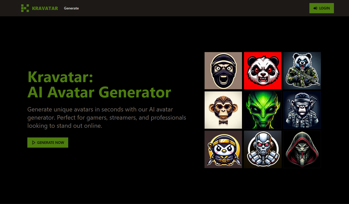 Kravatar app screenshot