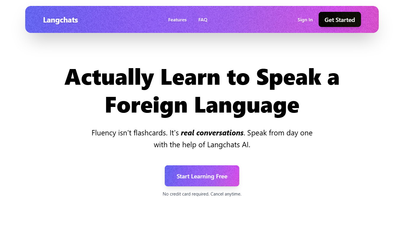 Langchats app screenshot