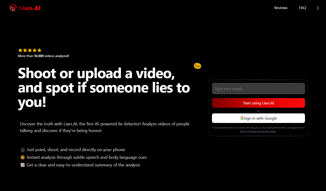 Liars.AI app screenshot