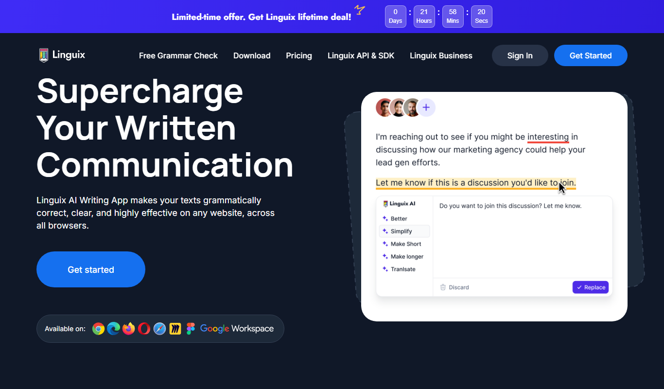 Linguix app screenshot