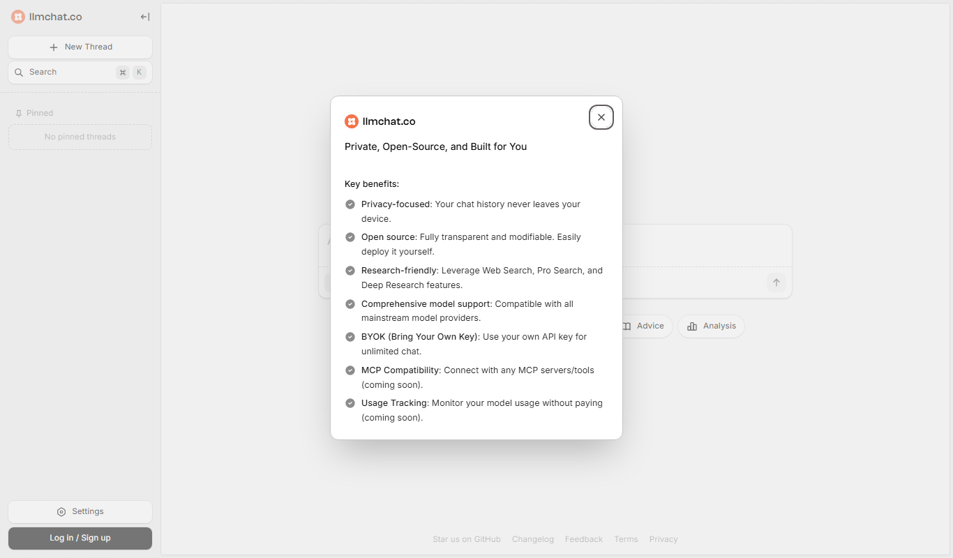 LLMChat app screenshot