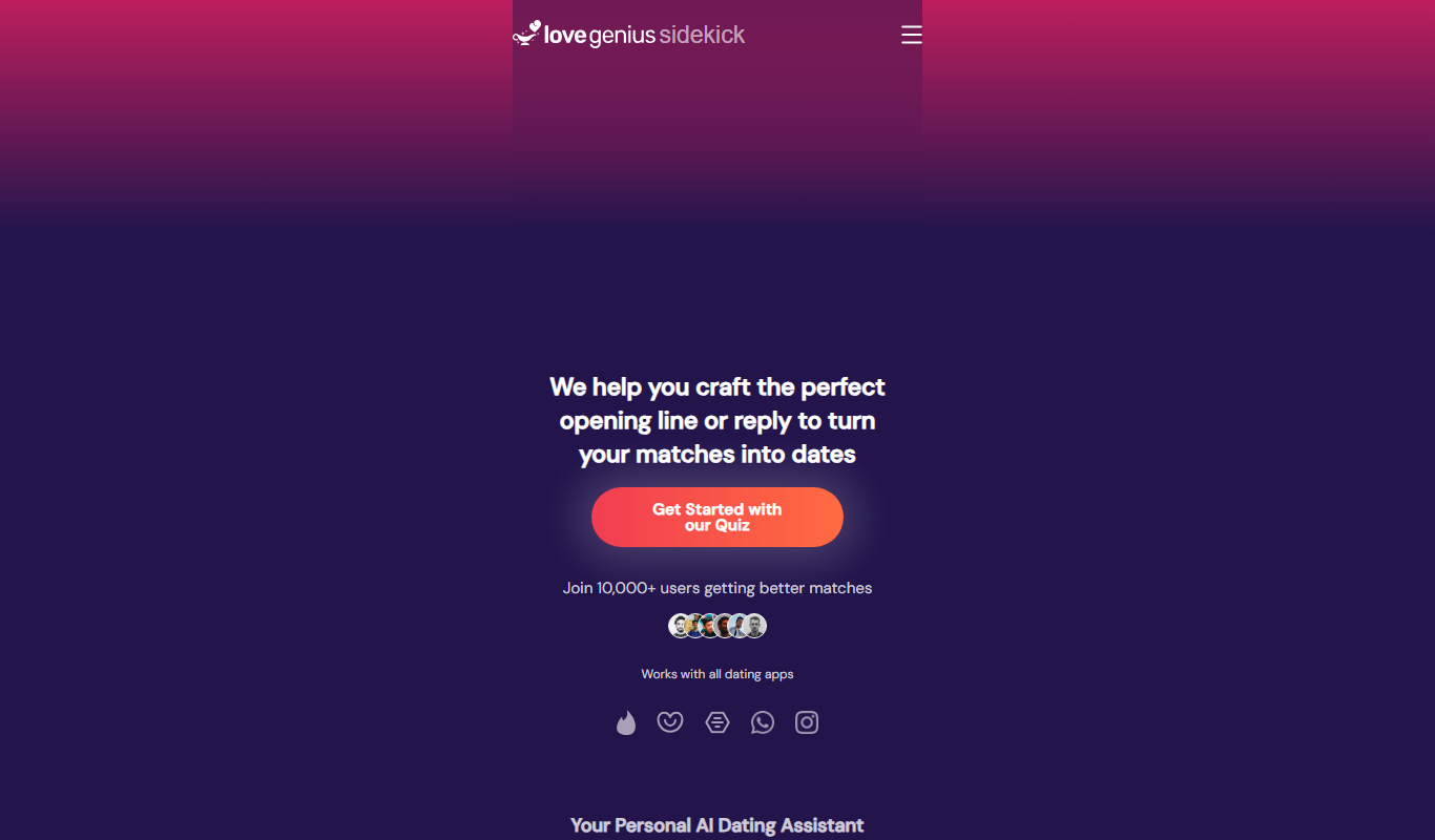 LoveGenius Sidekick app screenshot