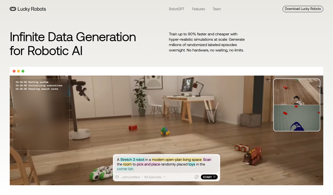 LuckyRobots app screenshot