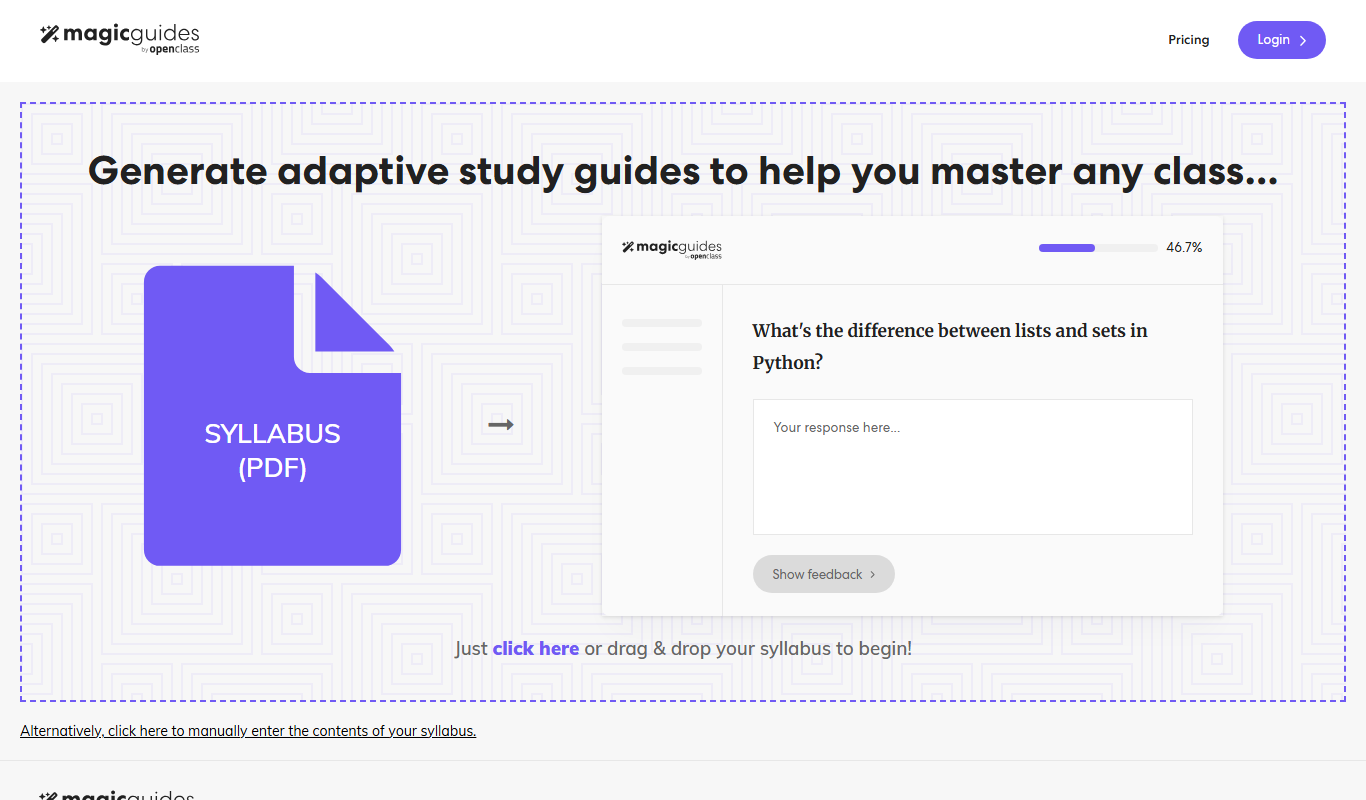 Screenshot of the MagicGuides interface