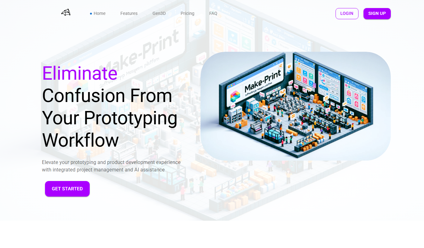 Screenshot of the Make-Print Platform interface