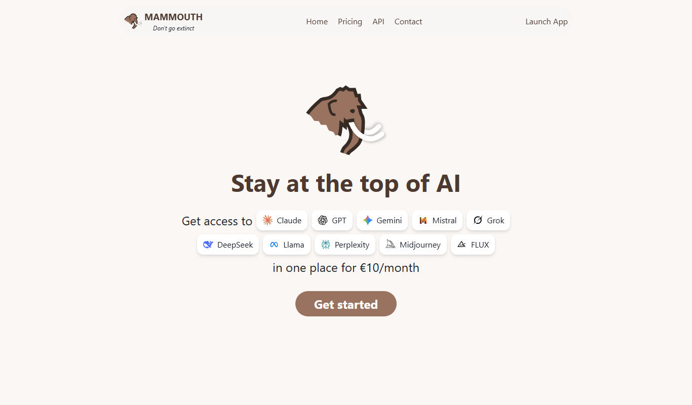 Mammouth app screenshot