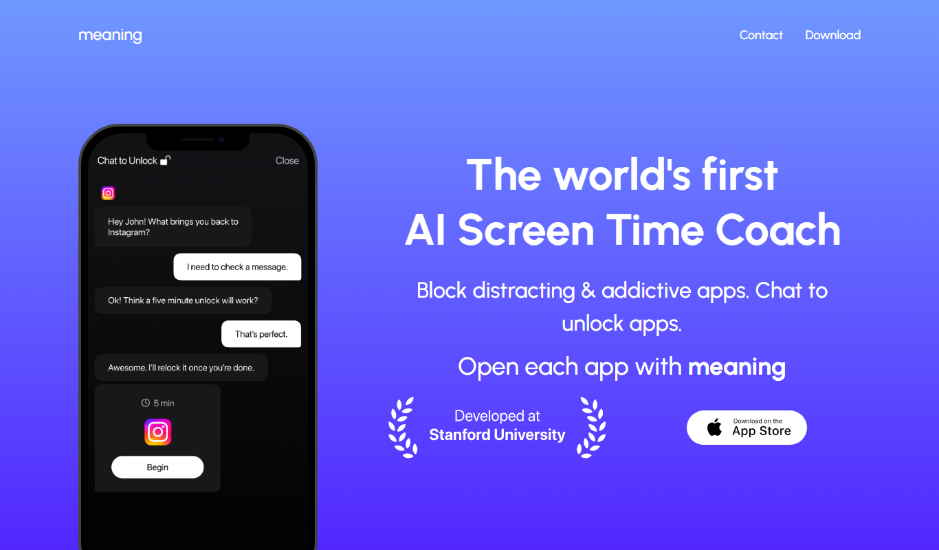 Meaning app screenshot
