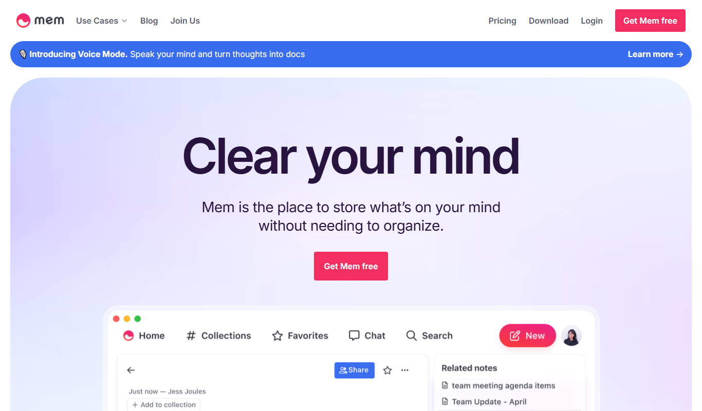 Mem.ai app screenshot