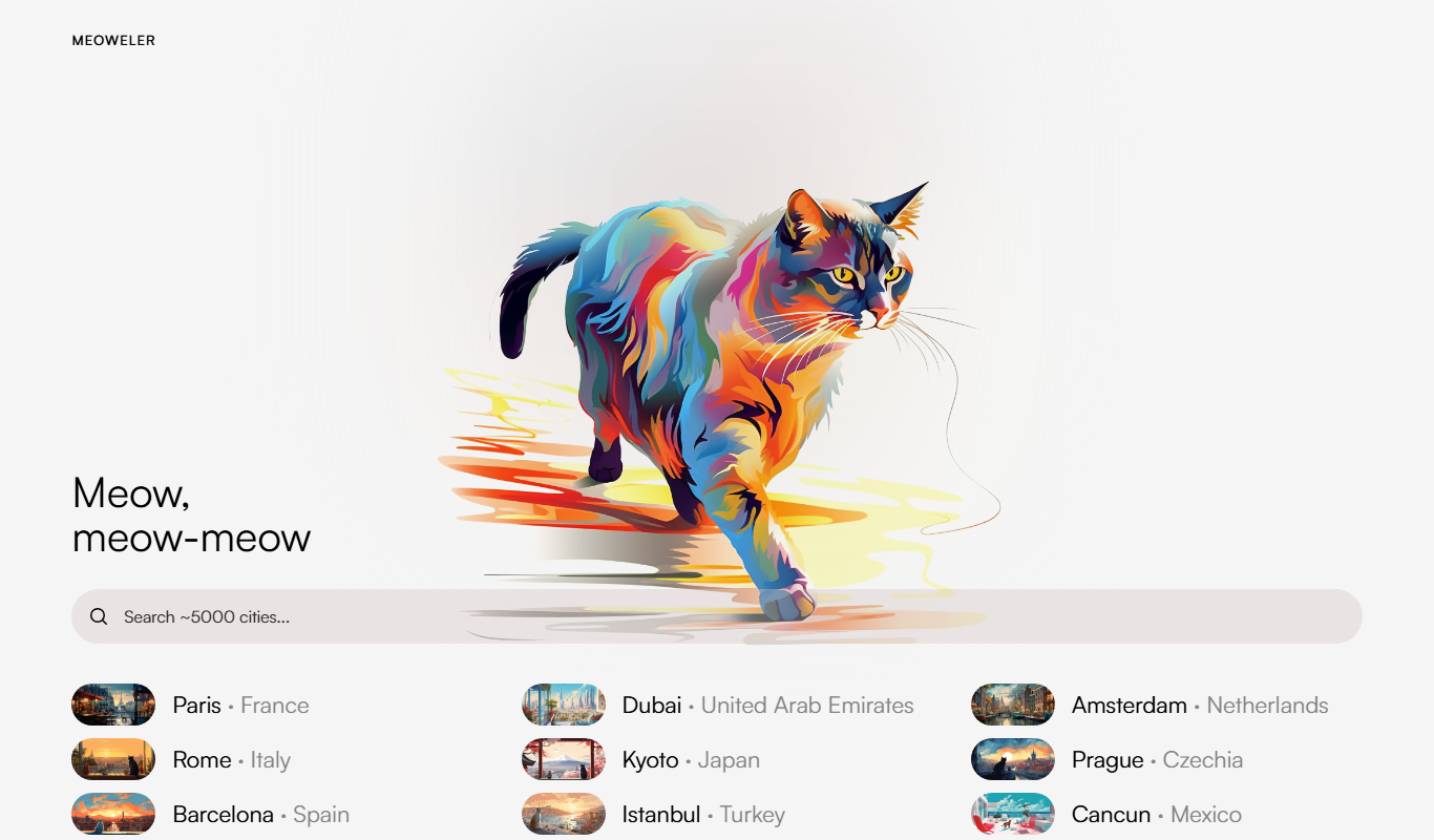 Meoweler app screenshot