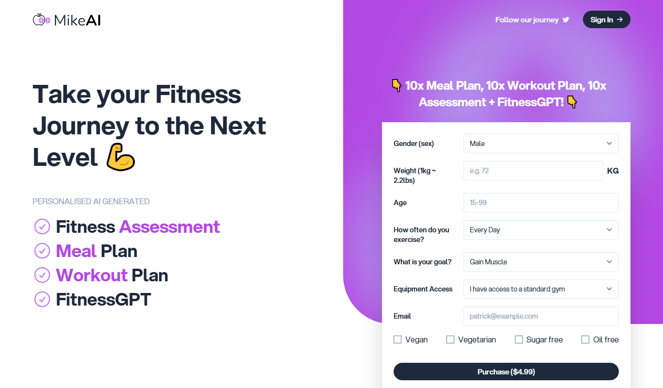 MikeAI – Personalized AI Fitness Coach app screenshot