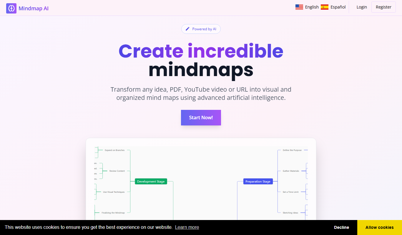 Mindmap AI app screenshot