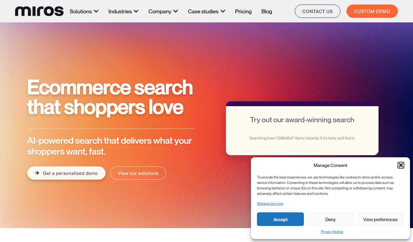 Miros app screenshot