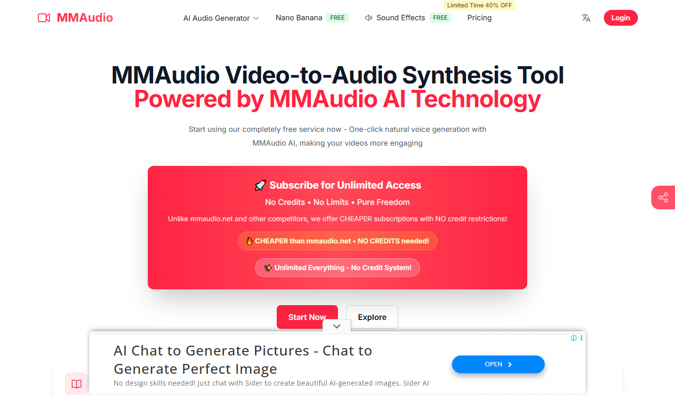 MMAudio pro app screenshot