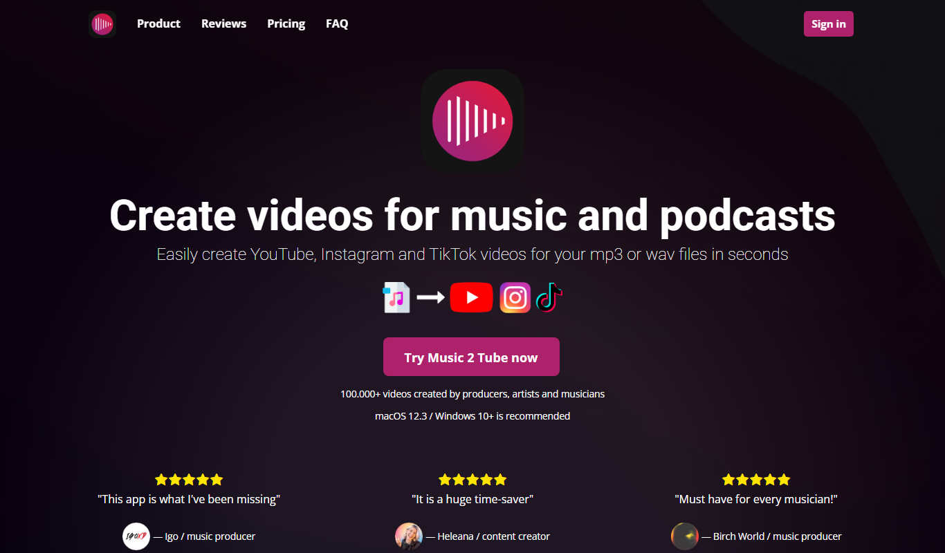 Music 2 Tube app screenshot