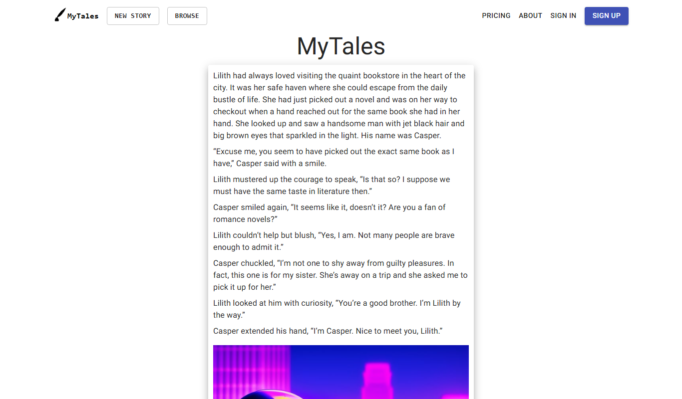 MyTales – AI Powered Story Generator app screenshot