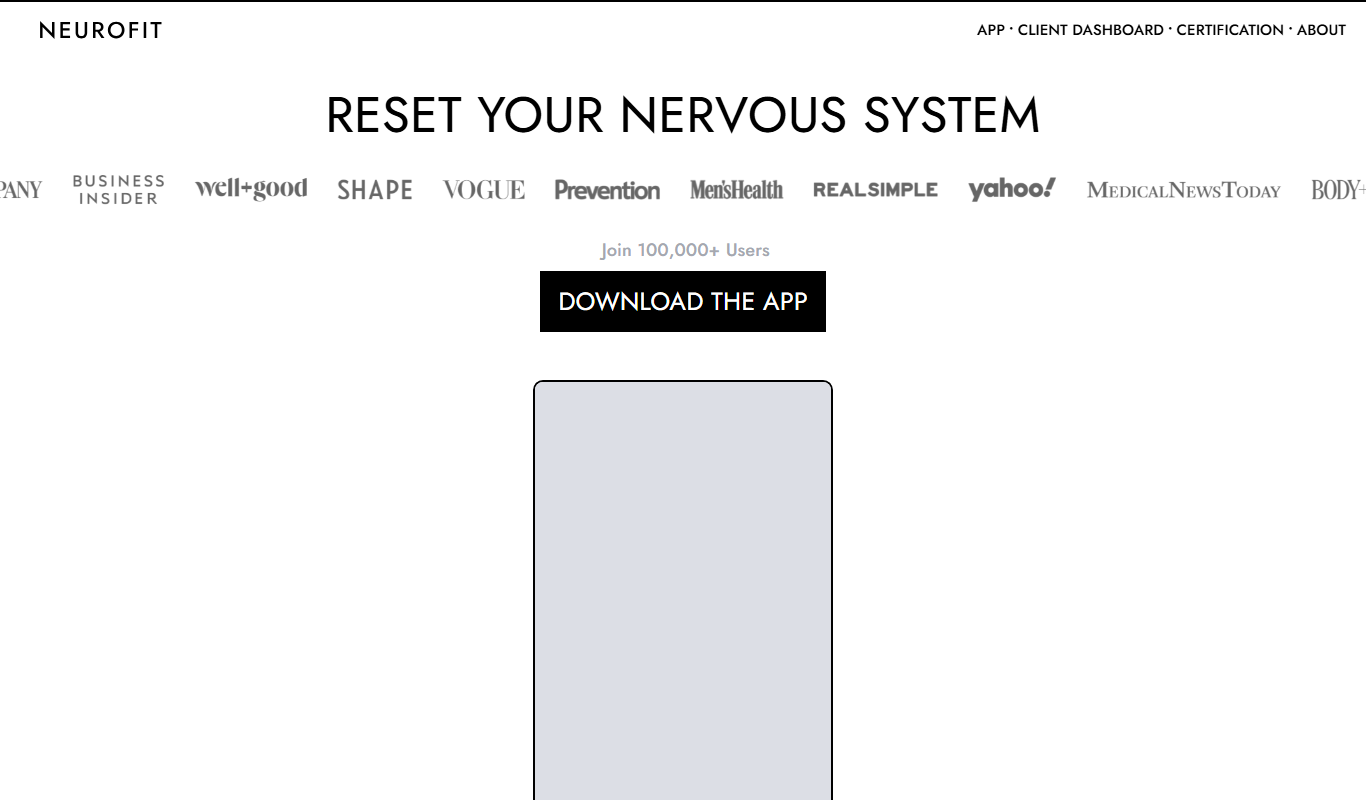 NEUROFIT App app screenshot