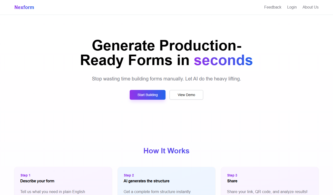 Nexform app screenshot