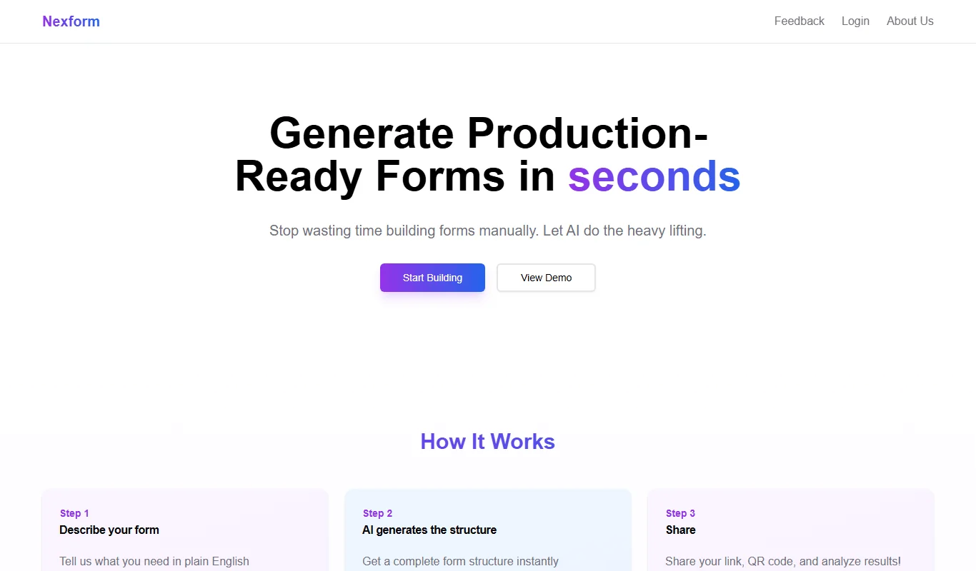 Nexform No-Code Form Builder For Custom Online Forms And Workflows