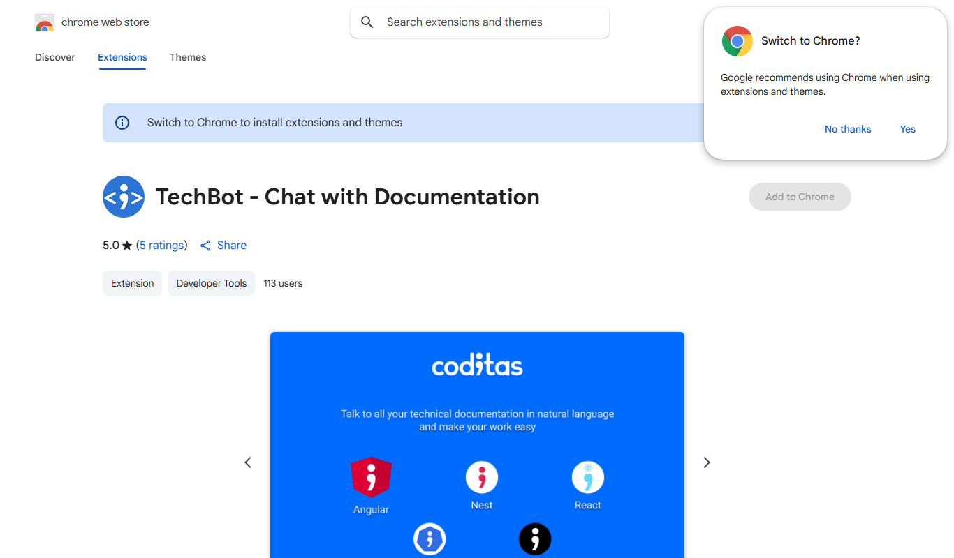 ngBot app screenshot