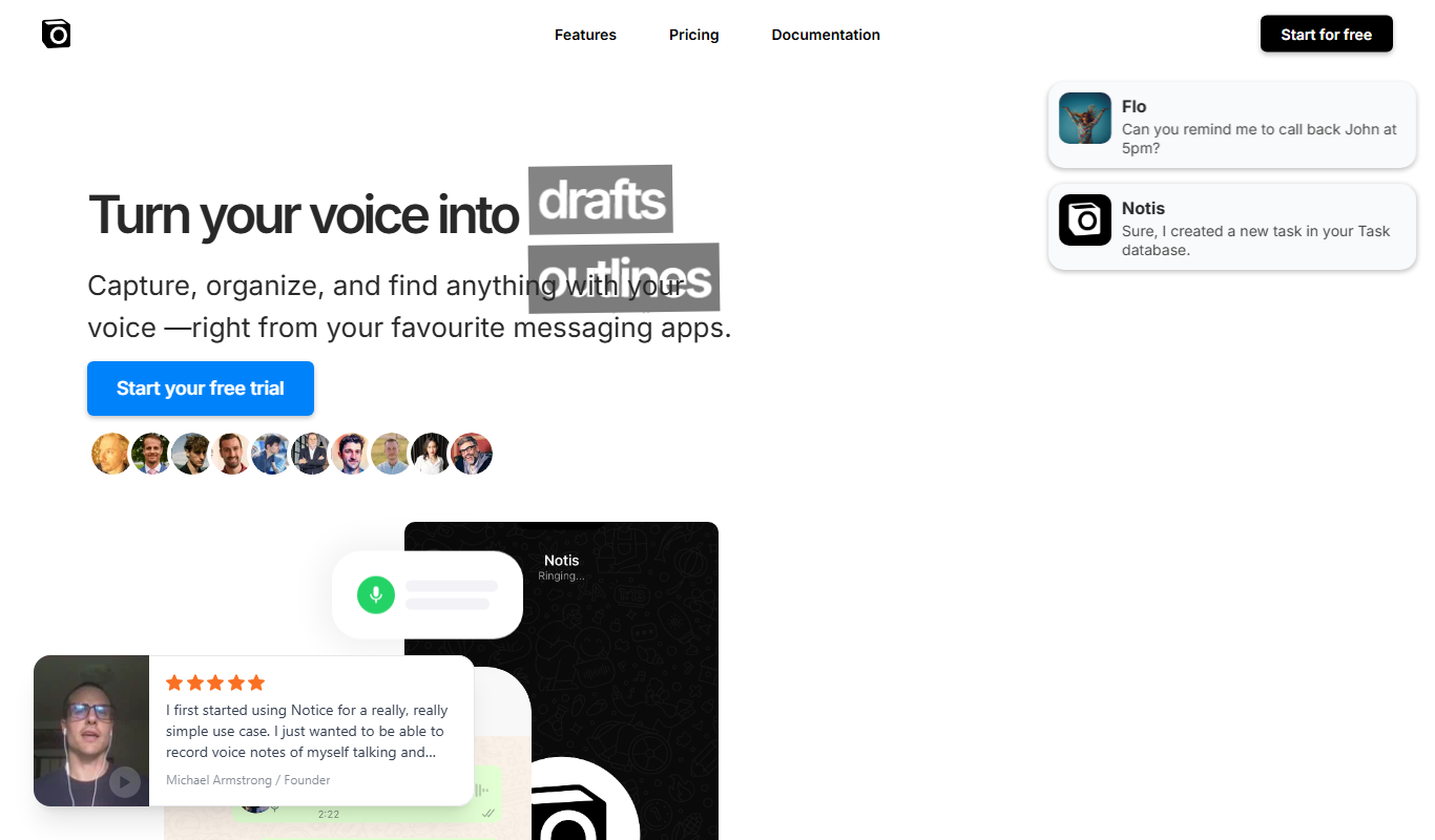 notis.ai app screenshot