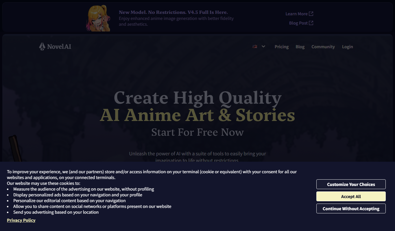 NovelAI app screenshot