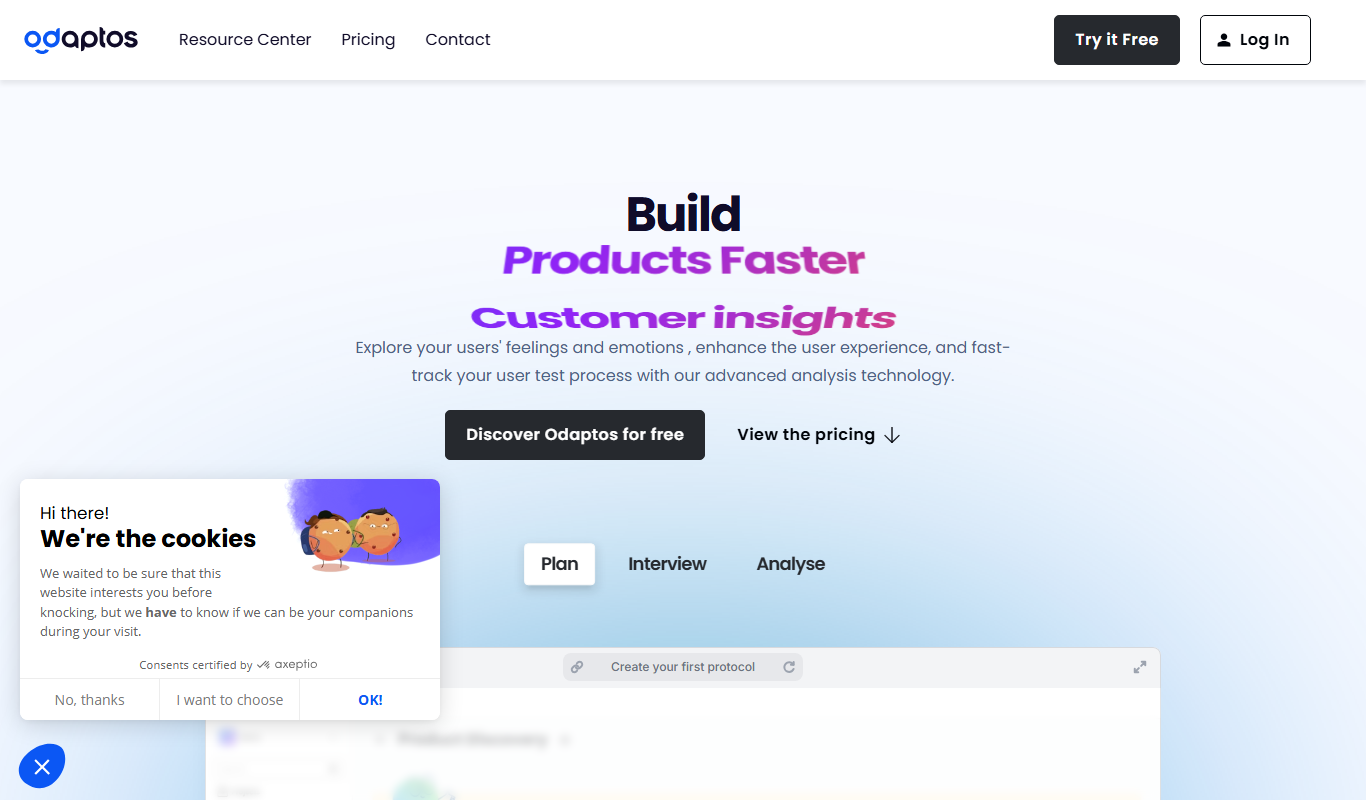 Screenshot of Odaptos AI content generation interface