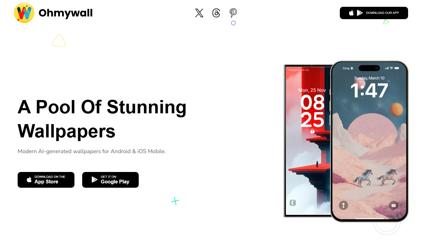 ohmywall Wallpaper app screenshot