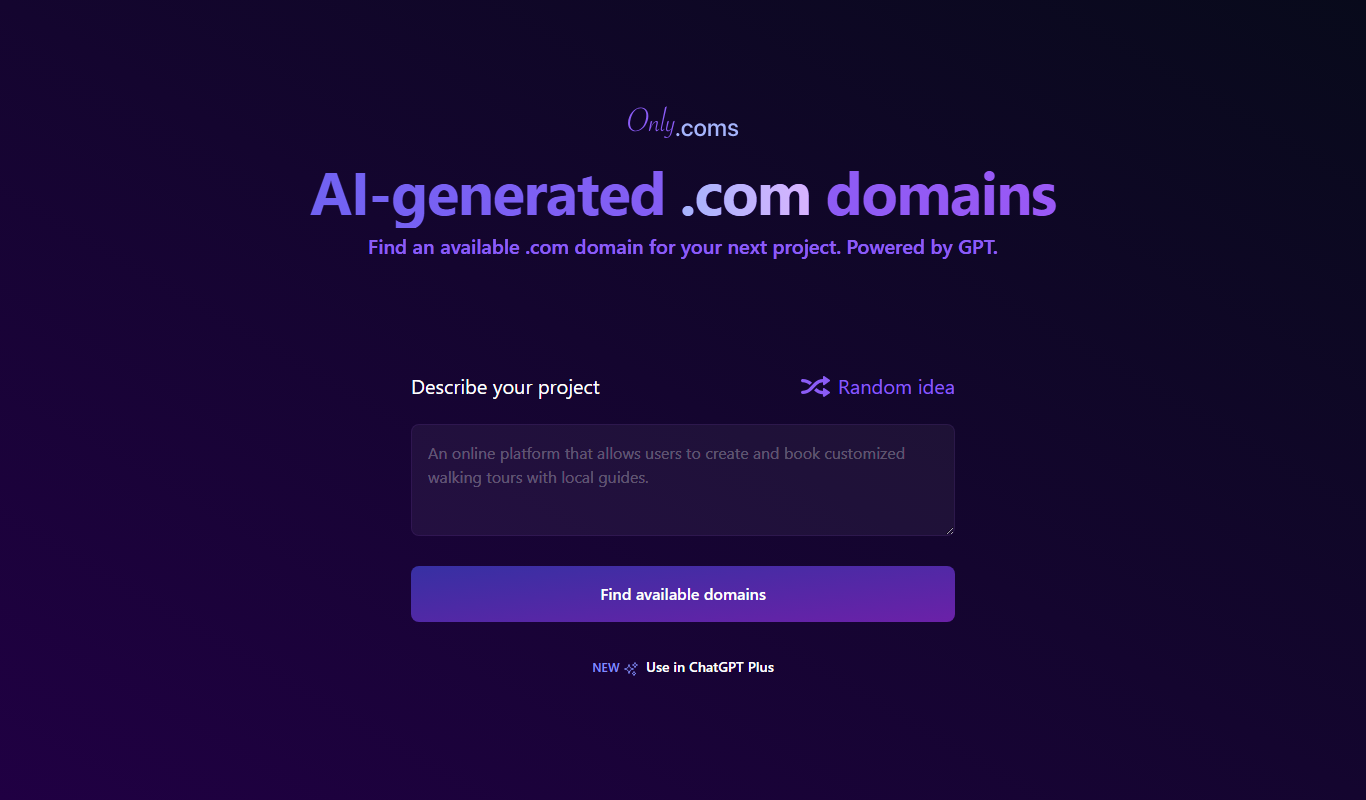 Onlycoms.com app screenshot