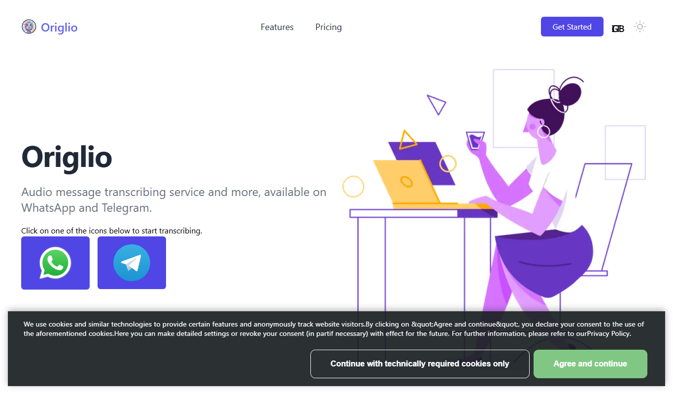 Origlio – your audio notes manager app screenshot