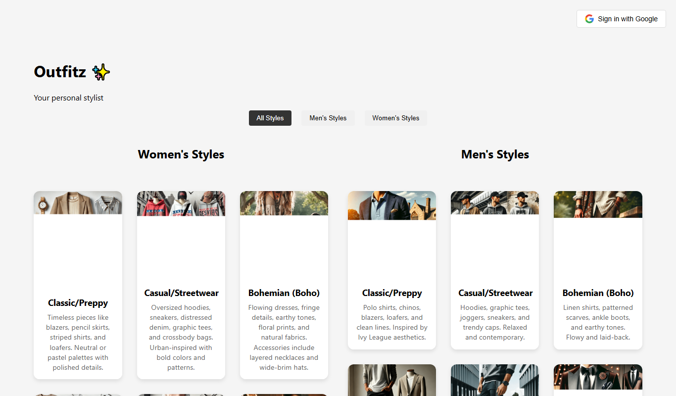 Outfitz app screenshot