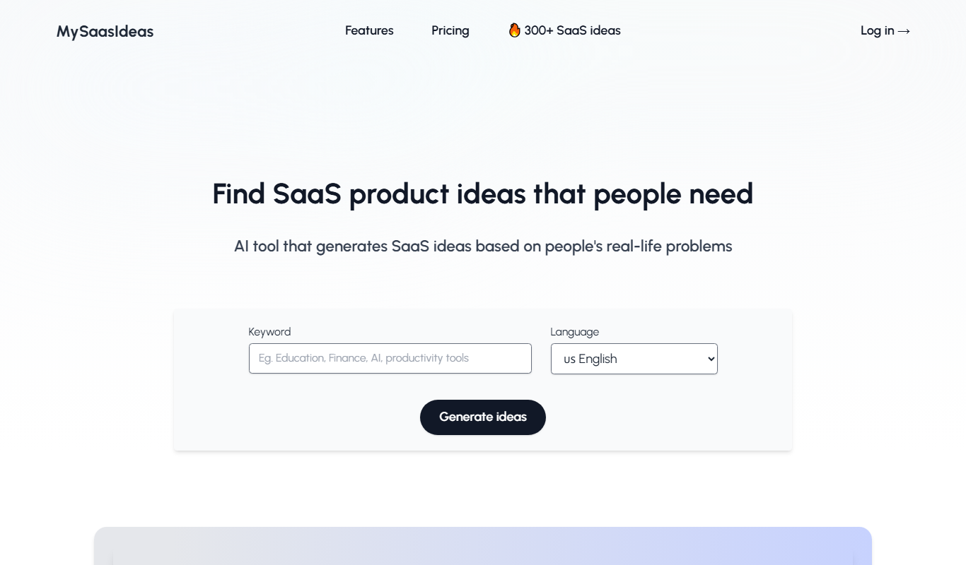 Painkiller SaaS ideas Generator app screenshot