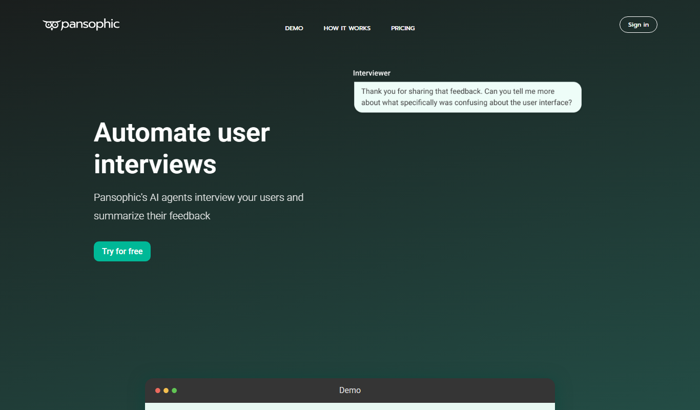 Pansophic app screenshot