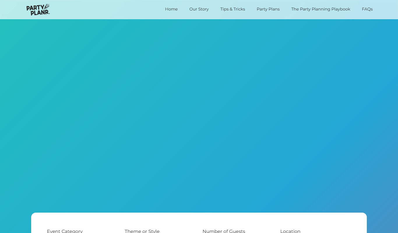 PartyPlanr app screenshot