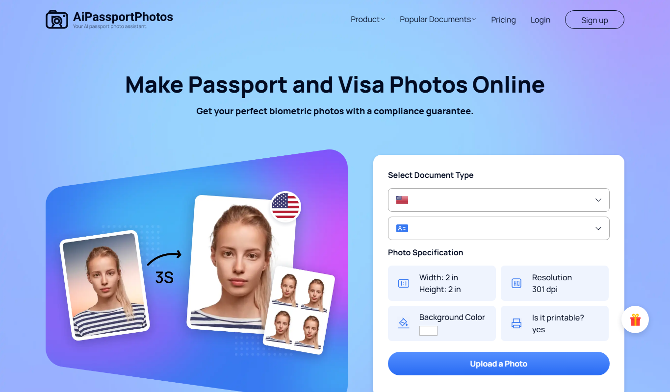 Passport Photo Template app screenshot